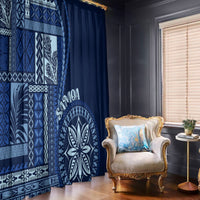 Samoa Siapo Motif Window Curtain Classic Style - Bue Ver - Wonder Print Shop