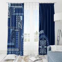 Samoa Siapo Motif Window Curtain Classic Style - Bue Ver - Wonder Print Shop