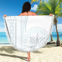 Samoa White Sunday Beach Blanket Classic Siapo Style LT7 - Wonder Print Shop
