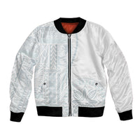Samoa White Sunday Bomber Jacket Classic Siapo Style LT7 - Wonder Print Shop