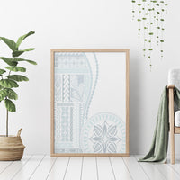 Samoa White Sunday Canvas Wall Art Classic Siapo Style LT7 - Wonder Print Shop