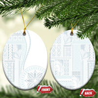 Samoa White Sunday Ceramic Ornament Classic Siapo Style LT7 - Wonder Print Shop