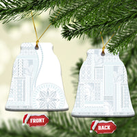 Samoa White Sunday Ceramic Ornament Classic Siapo Style LT7 - Wonder Print Shop