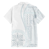 Samoa White Sunday Family Matching Tank Maxi Dress and Hawaiian Shirt Classic Siapo Style - Wonder Print Shop