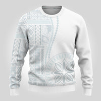 Samoa White Sunday Ugly Christmas Sweater Classic Siapo Style - Wonder Print Shop