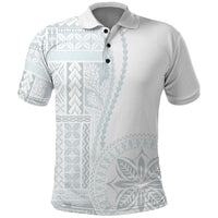 Samoa White Sunday Polo Shirt Classic Siapo Style - Wonder Print Shop