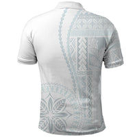 Samoa White Sunday Polo Shirt Classic Siapo Style - Wonder Print Shop