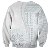 Samoa White Sunday Sweatshirt Classic Siapo Style - Wonder Print Shop