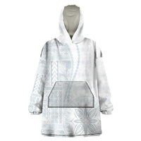 Samoa White Sunday Wearable Blanket Hoodie Classic Siapo Style - Wonder Print Shop