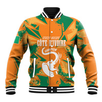 Ivory Coast Football Custom Baseball Jacket Les Elephants Champions LT7 - Wonder Print Shop
