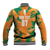 Ivory Coast Football Custom Baseball Jacket Les Elephants Champions LT7 - Wonder Print Shop