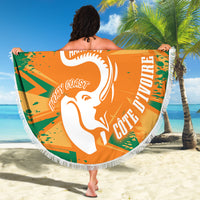 Ivory Coast Football Custom Beach Blanket Les Elephants Champions LT7 - Wonder Print Shop