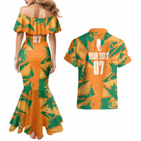 Ivory Coast Football Custom Couples Matching Mermaid Dress and Hawaiian Shirt Les Elephants Champions LT7 - Wonder Print Shop