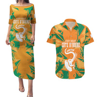 Ivory Coast Football Custom Couples Matching Puletasi and Hawaiian Shirt Les Elephants Champions LT7 - Wonder Print Shop