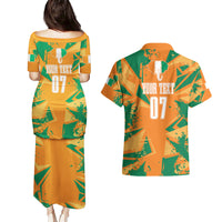 Ivory Coast Football Custom Couples Matching Puletasi and Hawaiian Shirt Les Elephants Champions LT7 - Wonder Print Shop