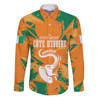 Ivory Coast Football Custom Family Matching Long Sleeve Bodycon Dress and Hawaiian Shirt Les Elephants Champions LT7 - Wonder Print Shop