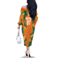 Ivory Coast Football Custom Family Matching Off Shoulder Long Sleeve Dress and Hawaiian Shirt Les Elephants Champions - Wonder Print Shop