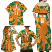 Ivory Coast Football Custom Family Matching Off Shoulder Maxi Dress and Hawaiian Shirt Les Elephants Champions LT7 - Wonder Print Shop