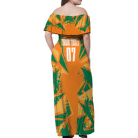 Ivory Coast Football Custom Family Matching Off Shoulder Maxi Dress and Hawaiian Shirt Les Elephants Champions LT7 - Wonder Print Shop