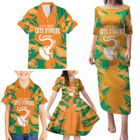 Ivory Coast Football Custom Family Matching Puletasi and Hawaiian Shirt Les Elephants Champions - Wonder Print Shop