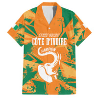 Ivory Coast Football Custom Family Matching Short Sleeve Bodycon Dress and Hawaiian Shirt Les Elephants Champions - Wonder Print Shop