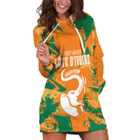 Ivory Coast Football Custom Hoodie Dress Les Elephants Champions - Wonder Print Shop