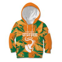 Ivory Coast Football Custom Kid Hoodie Les Elephants Champions - Wonder Print Shop