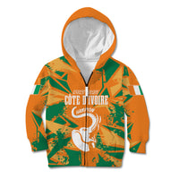 Ivory Coast Football Custom Kid Hoodie Les Elephants Champions - Wonder Print Shop