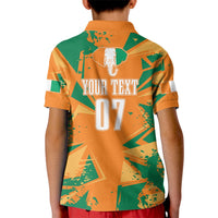 Ivory Coast Football Custom Kid Polo Shirt Les Elephants Champions - Wonder Print Shop