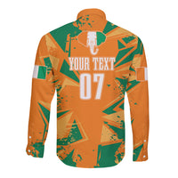 Ivory Coast Football Custom Long Sleeve Button Shirt Les Elephants Champions - Wonder Print Shop