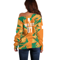 Ivory Coast Football Custom Off Shoulder Sweater Les Elephants Champions - Wonder Print Shop