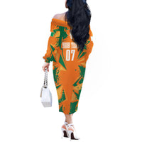 Ivory Coast Football Custom Off The Shoulder Long Sleeve Dress Les Elephants Champions - Wonder Print Shop