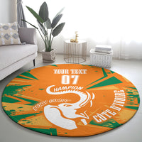 Ivory Coast Football Custom Round Carpet Les Elephants Champions