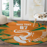 Ivory Coast Football Custom Round Carpet Les Elephants Champions