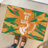 Ivory Coast Football Custom Rubber Doormat Les Elephants Champions - Wonder Print Shop