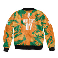 Ivory Coast Football Custom Sleeve Zip Bomber Jacket Les Elephants Champions - Wonder Print Shop