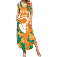 Ivory Coast Football Custom Summer Maxi Dress Les Elephants Champions - Wonder Print Shop