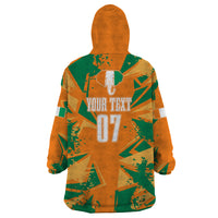 Ivory Coast Football Custom Wearable Blanket Hoodie Les Elephants Champions - Wonder Print Shop