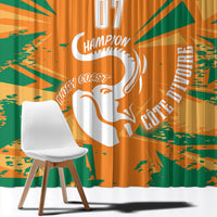 Ivory Coast Football Custom Window Curtain Les Elephants Champions - Wonder Print Shop