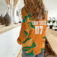 Ivory Coast Football Custom Women Casual Shirt Les Elephants Champions - Wonder Print Shop