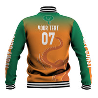 Ivory Coast Football Custom Baseball Jacket Ivory Elephants - Basic Style LT7 - Wonder Print Shop