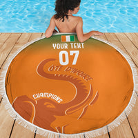 Ivory Coast Football Custom Beach Blanket Ivory Elephants - Basic Style LT7 - Wonder Print Shop