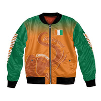 Ivory Coast Football Custom Bomber Jacket Ivory Elephants - Basic Style LT7 - Wonder Print Shop