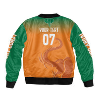 Ivory Coast Football Custom Bomber Jacket Ivory Elephants - Basic Style LT7 - Wonder Print Shop