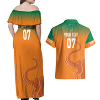 Ivory Coast Football Custom Couples Matching Off Shoulder Maxi Dress and Hawaiian Shirt Ivory Elephants - Basic Style LT7 - Wonder Print Shop