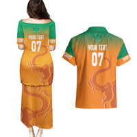 Ivory Coast Football Custom Couples Matching Puletasi and Hawaiian Shirt Ivory Elephants - Basic Style LT7 - Wonder Print Shop