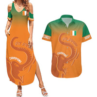 Ivory Coast Football Custom Couples Matching Summer Maxi Dress and Hawaiian Shirt Ivory Elephants - Basic Style LT7 - Wonder Print Shop