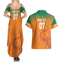 Ivory Coast Football Custom Couples Matching Summer Maxi Dress and Hawaiian Shirt Ivory Elephants - Basic Style LT7 - Wonder Print Shop