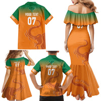 Ivory Coast Football Custom Family Matching Mermaid Dress and Hawaiian Shirt Ivory Elephants - Basic Style LT7 - Wonder Print Shop