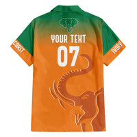 Ivory Coast Football Custom Family Matching Off Shoulder Long Sleeve Dress and Hawaiian Shirt Ivory Elephants - Basic Style - Wonder Print Shop